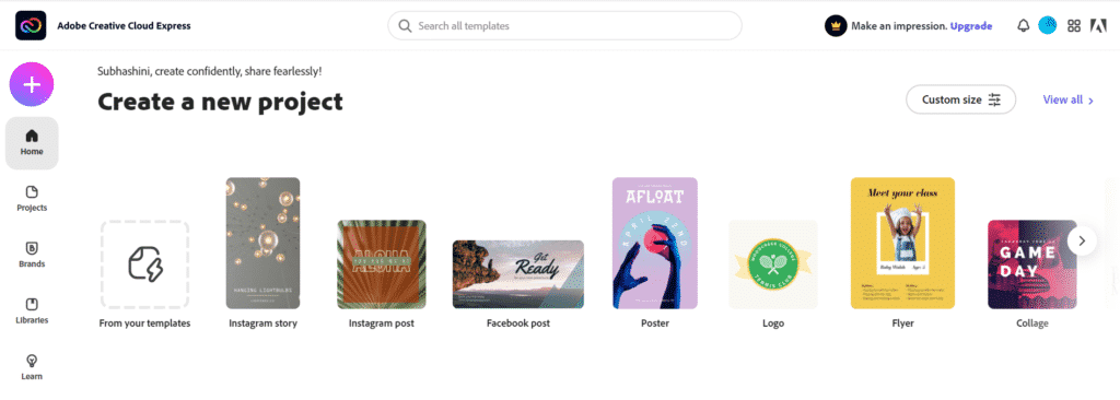 Adobe creative cloud express
