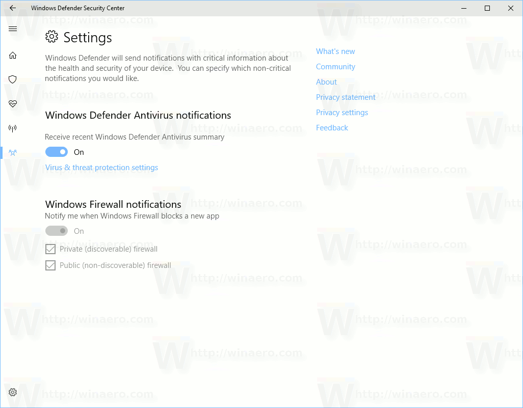 Windows defender security center update fall creators features 1709