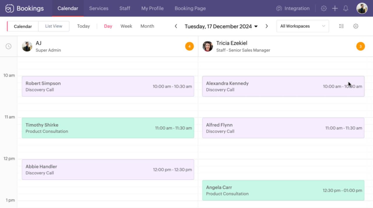 Zoho bookings booked successfully