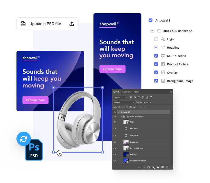 Editor online photoshop psd open file newdesignfile via