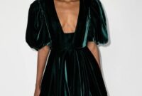 Sharon Beading Organza Puff Sleeves Evening Dress Said Dubai Blue Mermaid Evening Dress with Crystal Overskirt Long Sleeve Gown