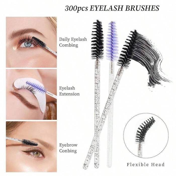 500/1000 Pcs Crystal Microbrushes Applicators Disposable Microswabs for Eyelash Extensions Micro Wands Spoolie 5 Color