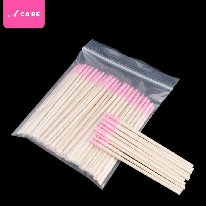 Disposable Cotton Swab Lint Free Micro Brushes Wood Cotton Buds Swabs Ear Clean Stick Eyelash Extension Glue Removing Tool
