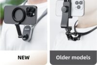 TELESIN Magnetic Neck Mount for Phones, Neck Cell Phone Holder POV/Vlog Selfie Mount Hand Free Phone Neck Holder Chest Stand Strap Video Recording for iPhone 16 15 14 13 12 Seires Android Phones Gray