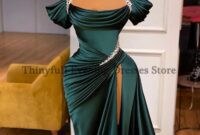 Thinyfull Mermaid Off Shoulder Prom Dresses Sleeveless Glitter Evening Dress 2025 Split Formal Gown robes de soirée Customized