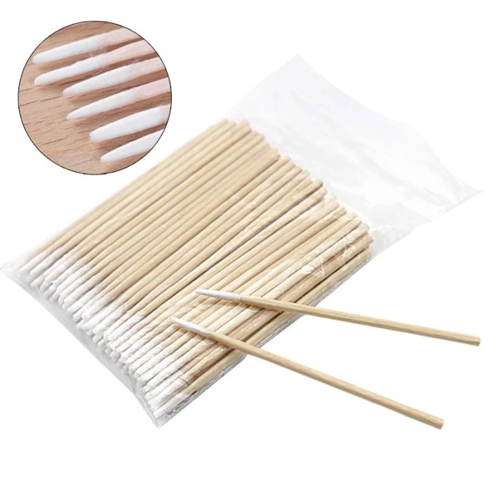 Disposable Cotton Swab Lint Free Micro Brushes Wood Cotton Buds Swabs Ear Clean Stick Eyelash Extension Glue Removing Tool