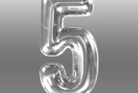 Premium PSD | A clear number 5 with a textured background.